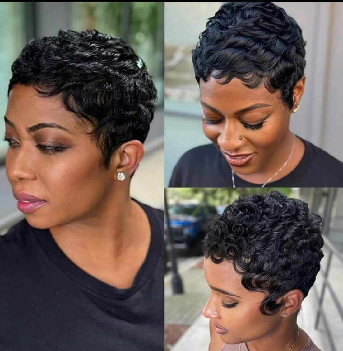 Pixie Cut Human hair wig short trend Wave Wig 6inches pixie cut