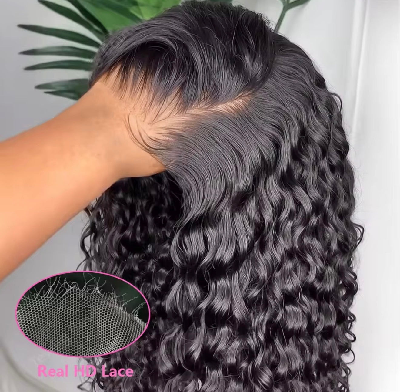 Gorgeous 5x5 HD Glueless Kinkly Curly lace Wigs Human Hair Curly Wave 180% Density  Human Hair Lace Wig Deep Curly Wigs Human Hair Natural Black