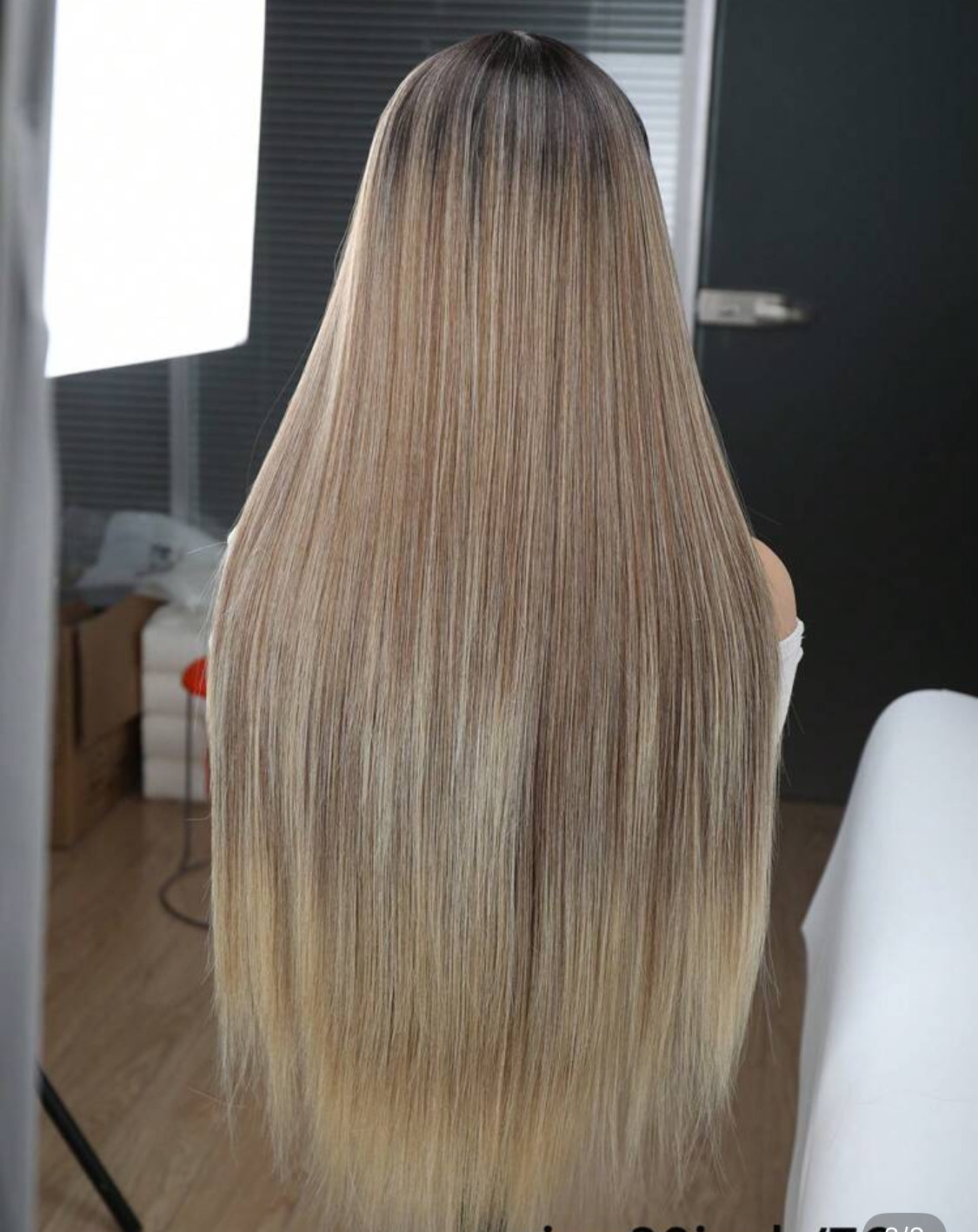 Premium  Synthetic T-Part Lace Wig Pre-Plucked Long Straight Wig For Ombre Brown Straight Hair Wigs 30inch Ready To Wear Wigs