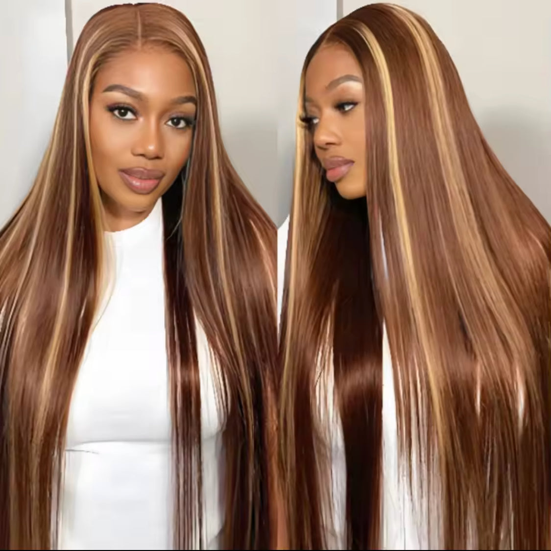 Highlight Wig 100 Human Hair Lace Front Wig Straight Blonde Ombre Colored Brazilian 13X6 Lace Frontal Wigs  Pre Plucked