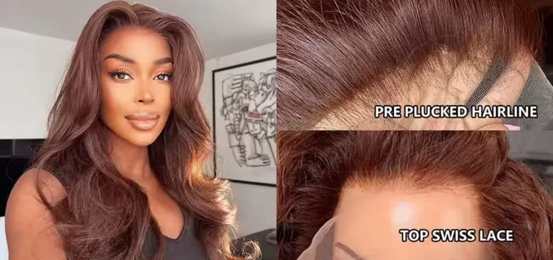 Chocolate Brown Body Wav HD Frontal Human Hair Wig Brazilian Colored 13x4 Glueless Human Hair Wigs