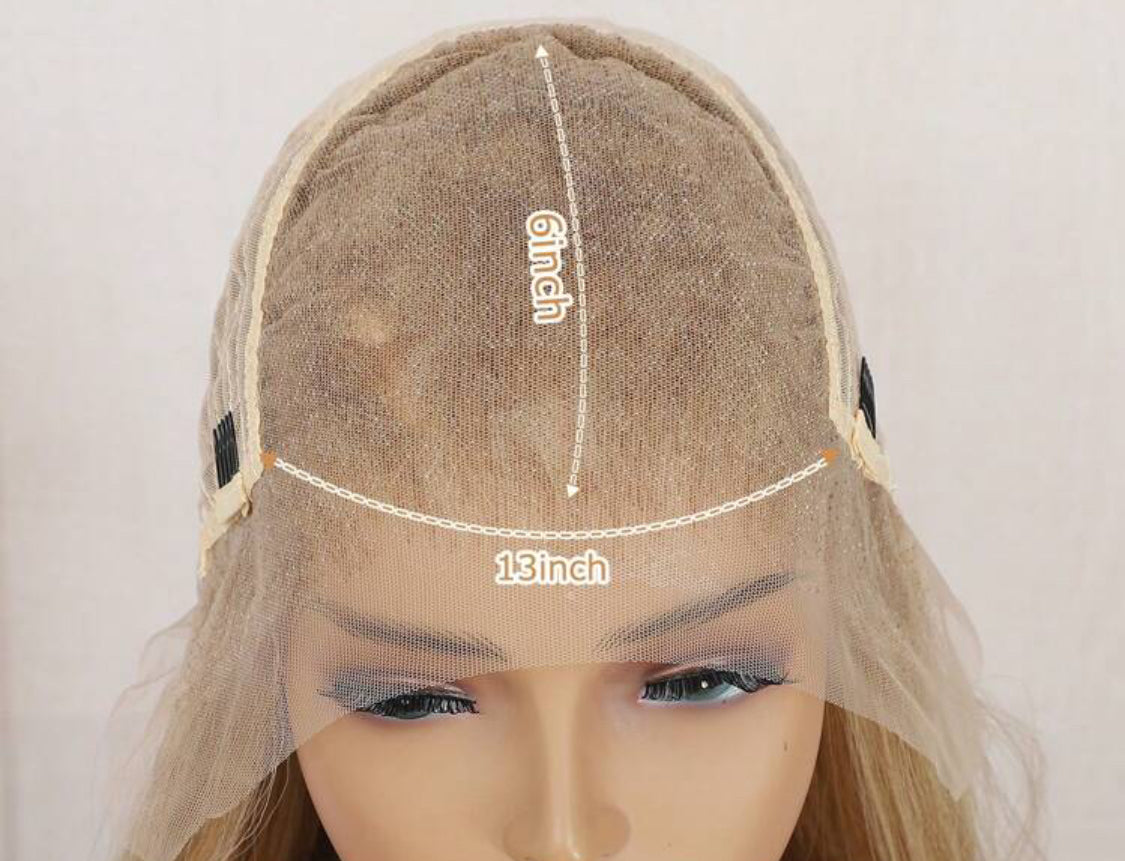 Luxury Blonde 24 Inches  Synthetic Heat Resistant 13x6 Long Body Wavy Hair Pre-Plucked Hairline Synthetic HD Lace Front Wigs Natural Hairline High Quality Synthetic wig