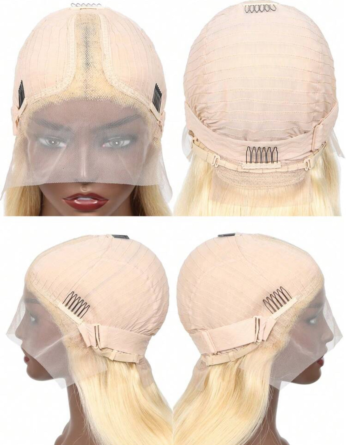 613 Lace Front Wig Blonde Bob Wig Human  Hair 180% Density 13x4x1 Lace Frontal Wigs Human Hair Pre Plucked With Baby Hair