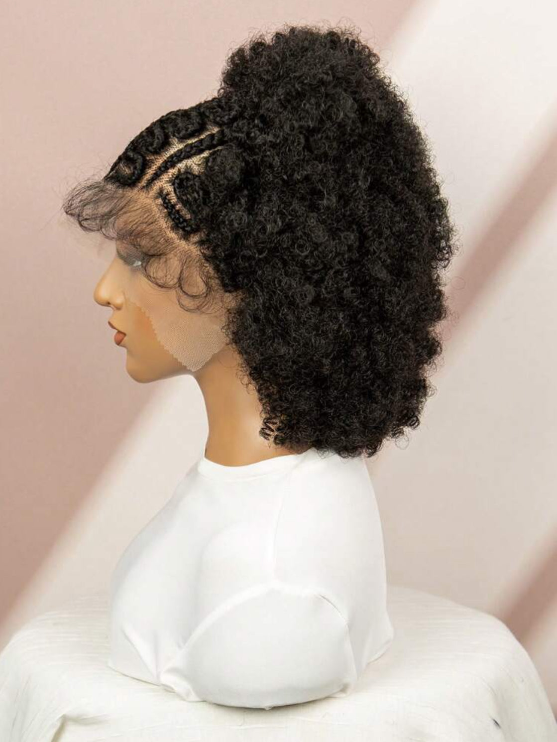 Short Curly Full  Lace Front African Twist Curl Wigs  Braid Wigs